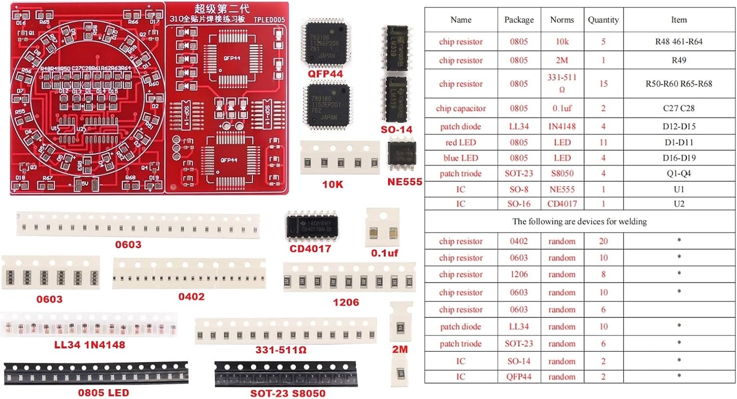Gikfun DIY SMD SMT Welding Practice Soldering Skill Training Board NE555 CD4017 Water Flowing Led DIY Kit EK1885