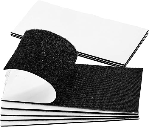 BRAVESHINE Paquete de 8 cintas adhesivas de gancho y bucle de gran peso con adhesivo, tiras adhesivas grandes de doble cara de 4 x 8 pulgadas, cinta