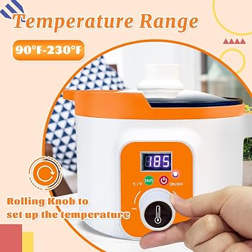 Ksedcon Digital Wax Melter for Candle Making, Electric Wax Melting Pot with Pouring Spout, Candle Wax Melting Pot with Temp Control(LED Display