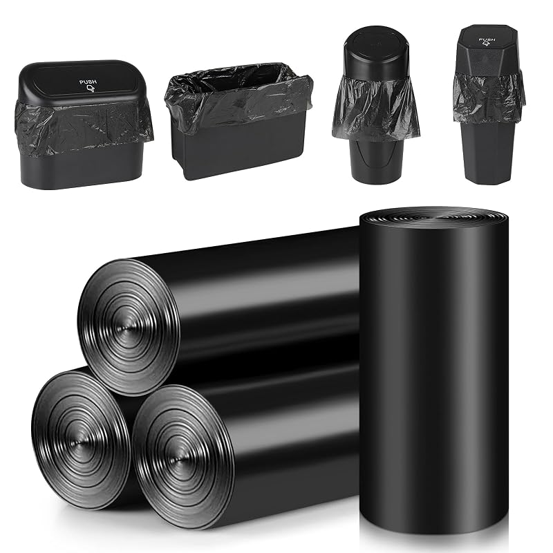 Accmor Sacos para Lixeira Automotiva, Refil Preto em PE, 120 Unidades