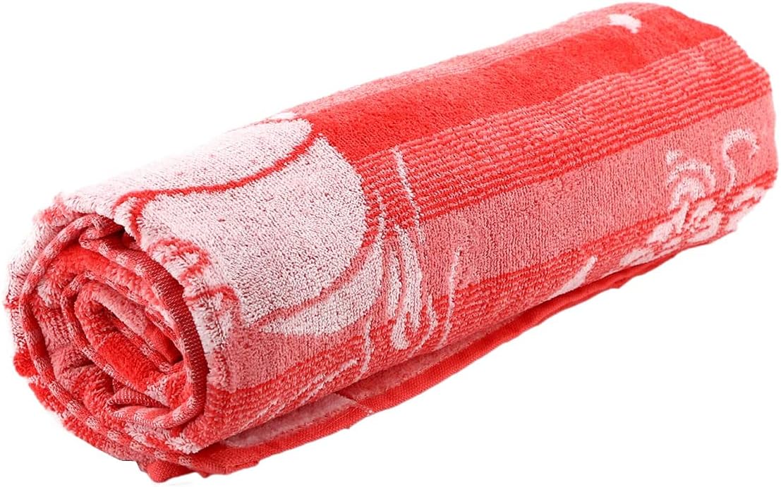 Humpty Dumpty Peach Bath Towel 100% Cotton Bath Towel with Unique Rabbit Cartoon Texture for Active Feel, Absorbent and Faster Drying | (75 x 150 cm) | Pack of 1