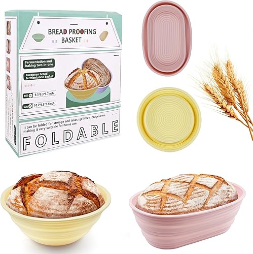 YCQQPRO Suministros para hornear pan de masa madre, cesta de silicona gruesa a prueba de pan, kit de inicio de masa madre, herramientas de
