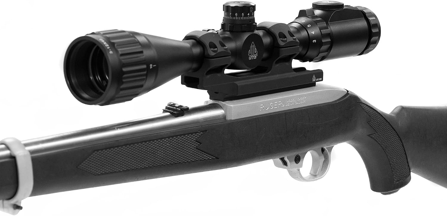 UTG ACCU-SYNC™ 1" Med. Profile 50mm Offset Pic. Rings, Red, Medium