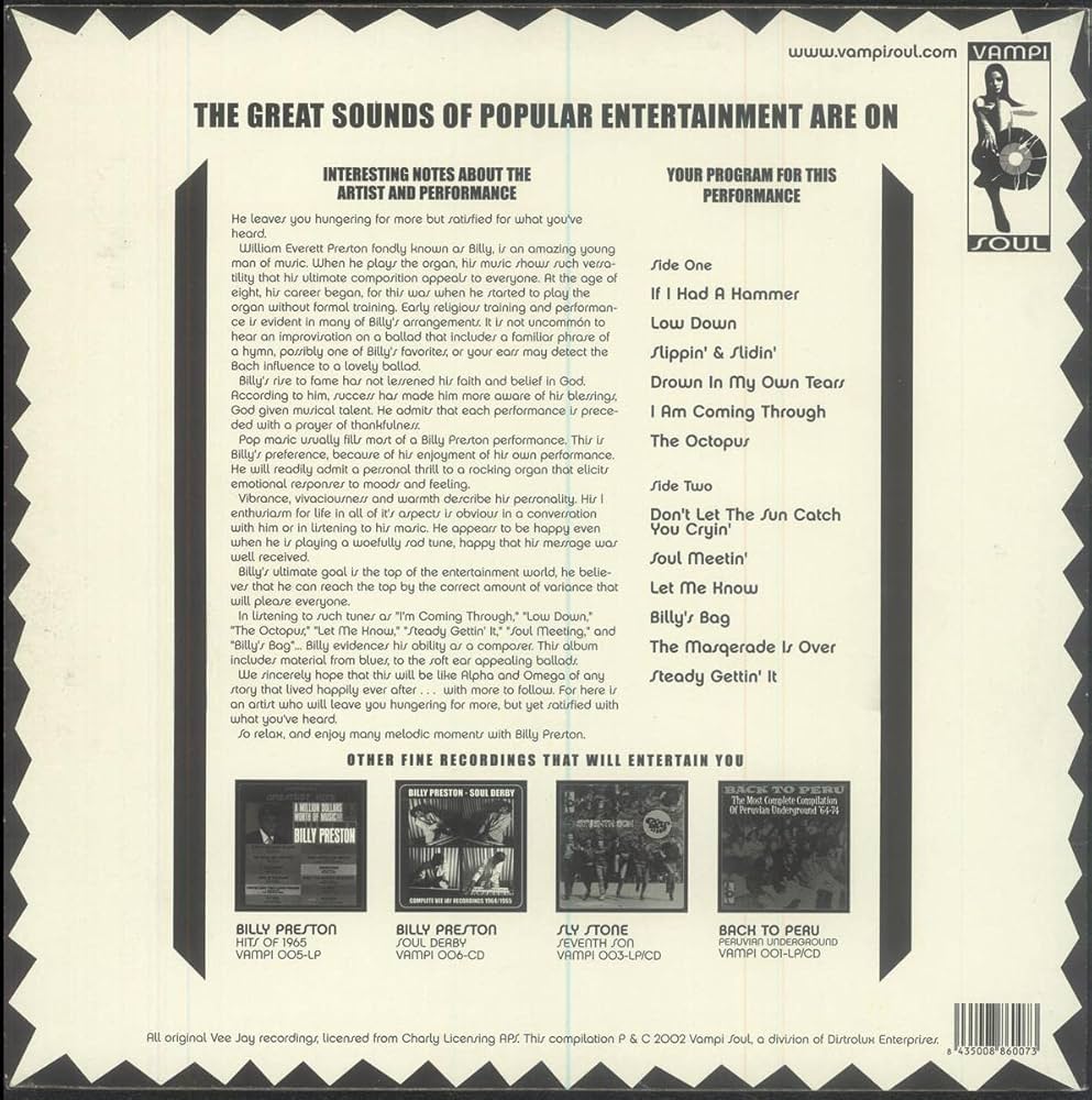 ビリー・プレストン THE MOST EXCITING ORGAN EVER The Most Exciting Organ Ever - Wikipedia