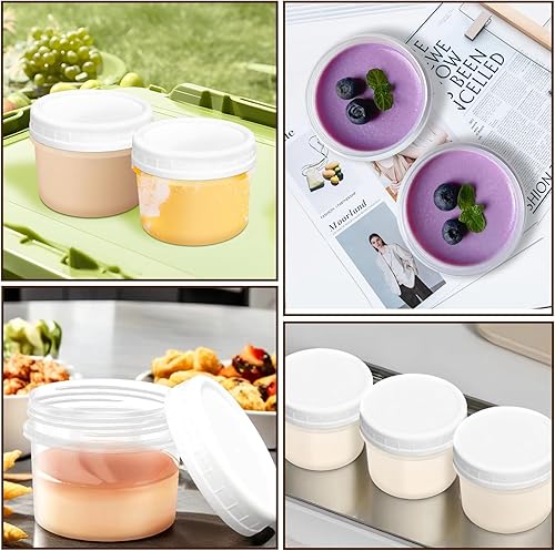 Miniatura 7 de GothaBach Paquete de 24 frascos de almacenamiento de alimentos de 5 onzas (5.4 fl oz) con tapas de rosca, pequeños frascos refrigerados