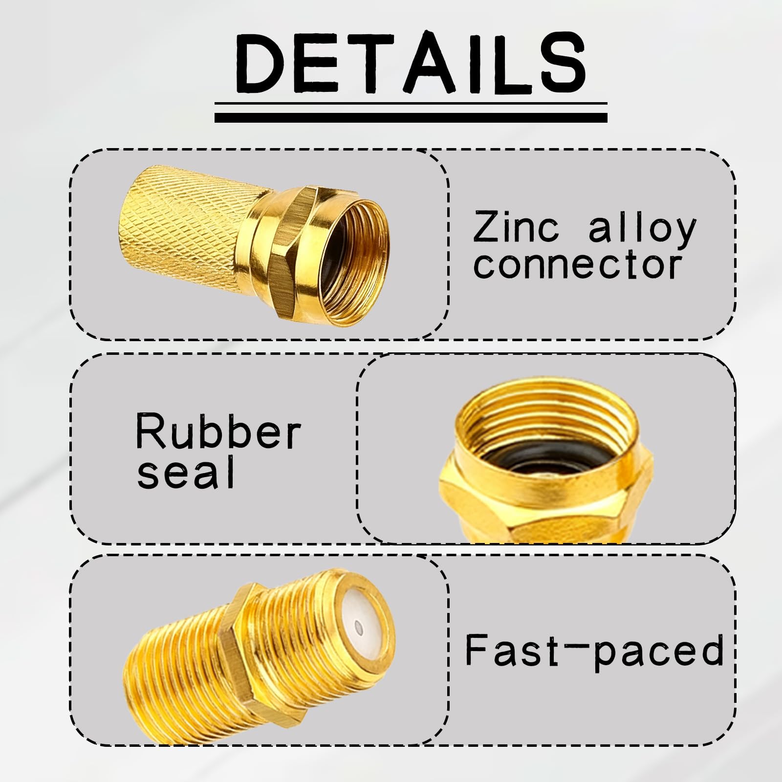 Fiche F Coaxial Raccord F Coudé, Adaptateur Câble Satellite, Adaptateur Cable Coaxial, Cable Antenne TV Raccord Prise, 7 Têtes De Câble F81 Et 14 Connecteurs RG6F