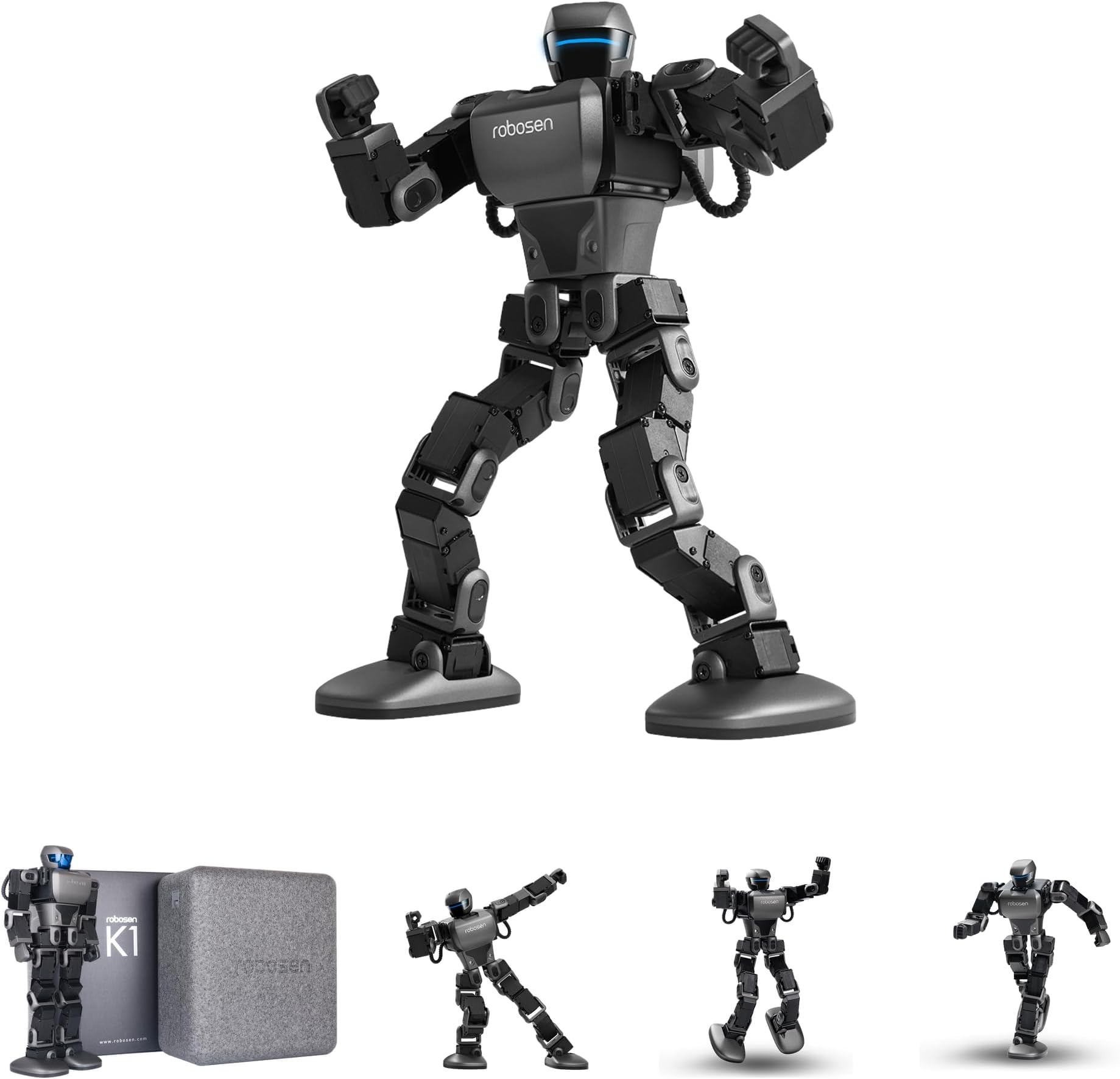 Interstellar Scout K1 Pro Series - Next-Gen Family Entertainment Robot, Voice-Controlled, Programmable Bipedal Humanoid with Manual and Block-Based Programming, Lightweight and Portable