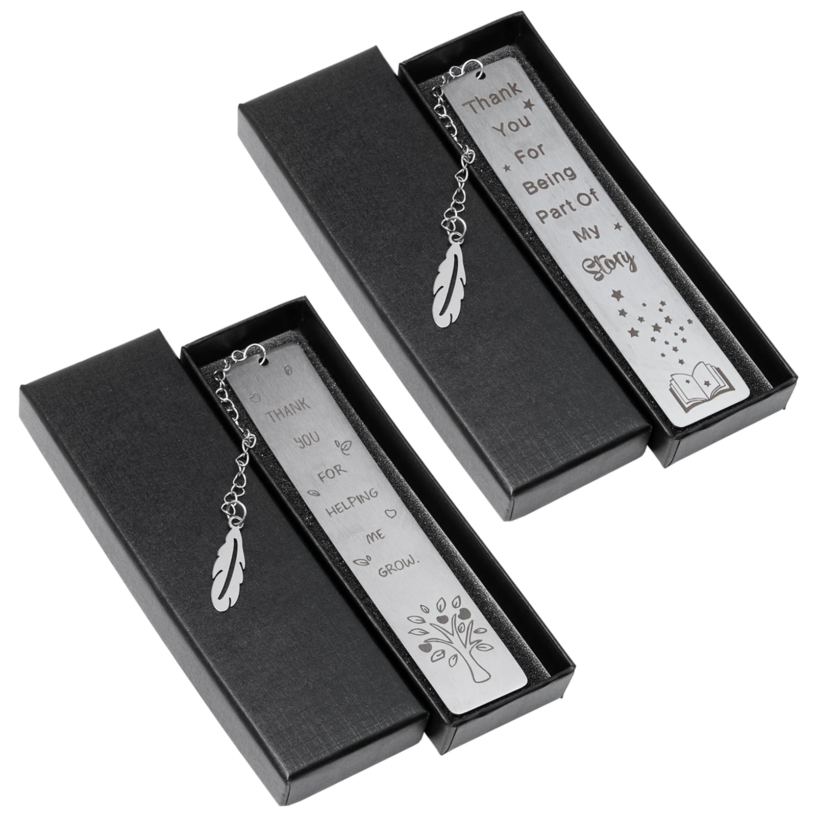 Keboyoe 2 Piezas Regalo de Maestra Marcapáginas Personalizado con Cadena Marcador de Libro Regalo de Profesora Marcapáginas Inspirador para Profesores, Amigos, Amantes de Libros,Regalo para Graduación