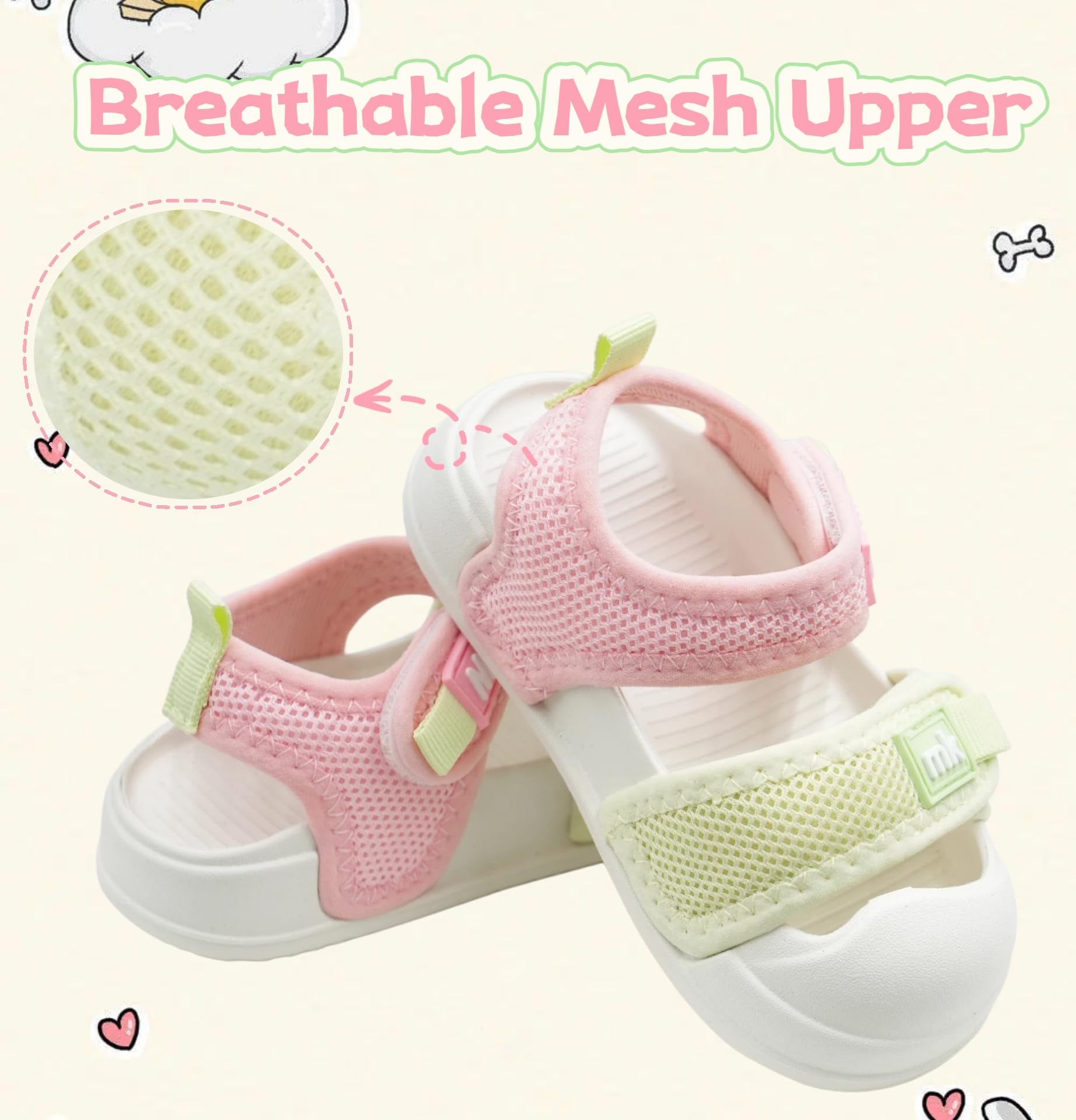 Meik Mangni Sandali Estive Bambina Scarpe da Spiaggia Bambini Ciabatte Asilo e Casa Ragazze Ragazzi Sandal Antiscivolo Traspiranti Sandalo Interno e Esterno,21-31 EU - 3