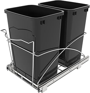 STORKING Pull Out Trash Can Under Cabinet, 14" Wx22 D Heavy Duty Kitchen Garbage Bin, Soft-Close Full Extension Slides, Slide Out Waste Container for Kitchen Cabinets (Trash Can Not Included)