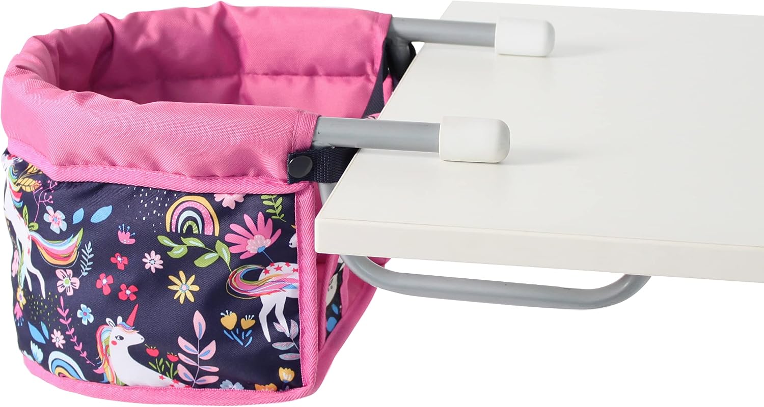 Bayer Chic 2000 735-43 Table Seat 60 cm Doll's High Chair Unicorn Navy Pink