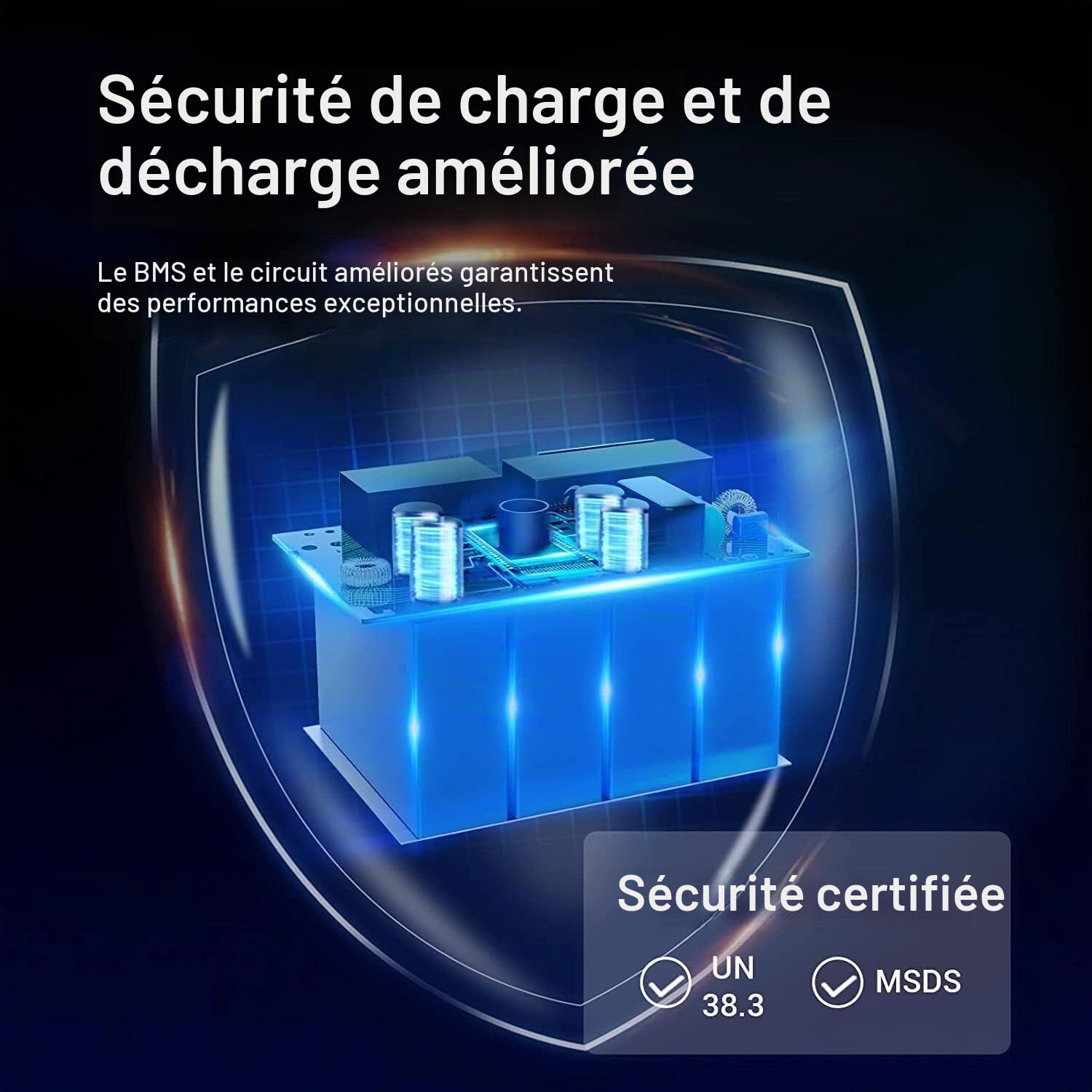 Batterie à Longue Durée, 12V 400Ah Batterie Lifepo4, 5000 Cycles Profonds au Lithium-Fer-Phosphate, Convient pour les Systèmes de Stockage d'Énergie, Installations Photovoltaïques, Camping en Plein