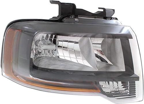 Miniatura 3 de Garage-Pro Juego de 2 faros delanteros compatibles con Ford Expedition 2015-2017, lente transparente, negro, halógeno interior con bombillas para el