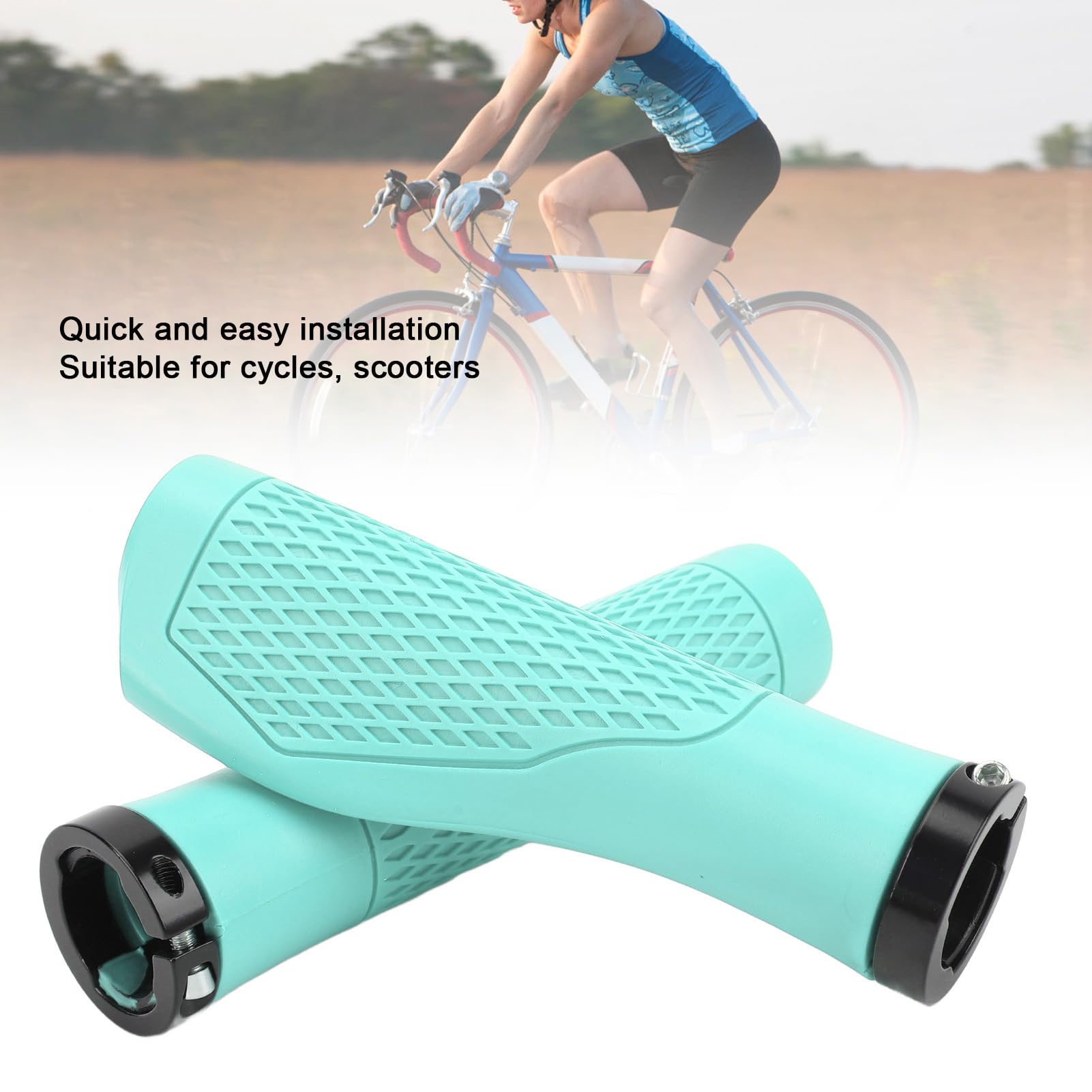 Poignées VTT Newton Rubber - Noir/Bleu - 125 mm - Adulte - Homme - Sport