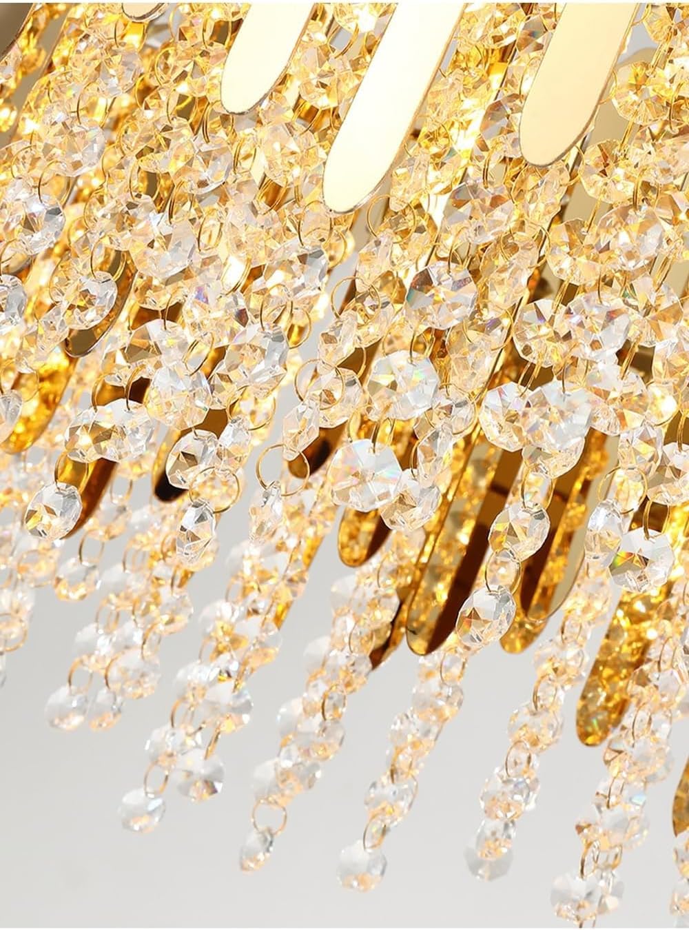 Crystal LED Lights Ceiling Chandeliers Luxury Hanging Lamps Home Decor Villa Living Room Lustres,Modern Pendant Light(80cm)
