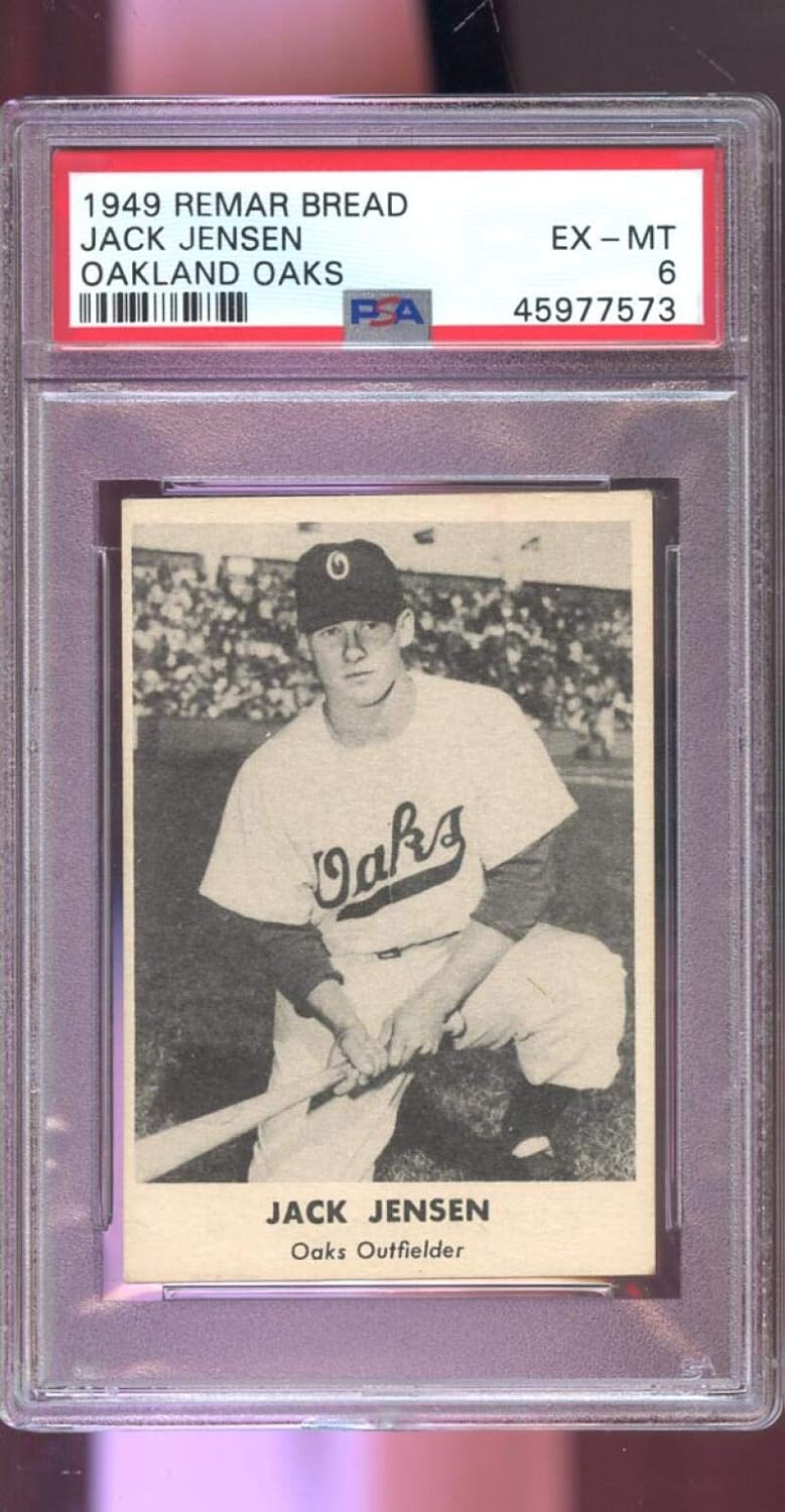 1949 Remar Baking Co. Bread Jack Jackie Jensen Oakland Oaks PCL Pacific Coast League PSA 6 Graded Baseball Card