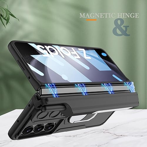 Miniatura 6 de Miimall Funda compatible con Samsung Fold 5 con soporte para bolígrafo, protector de pantalla frontal, funda deslizante para cámara, funda