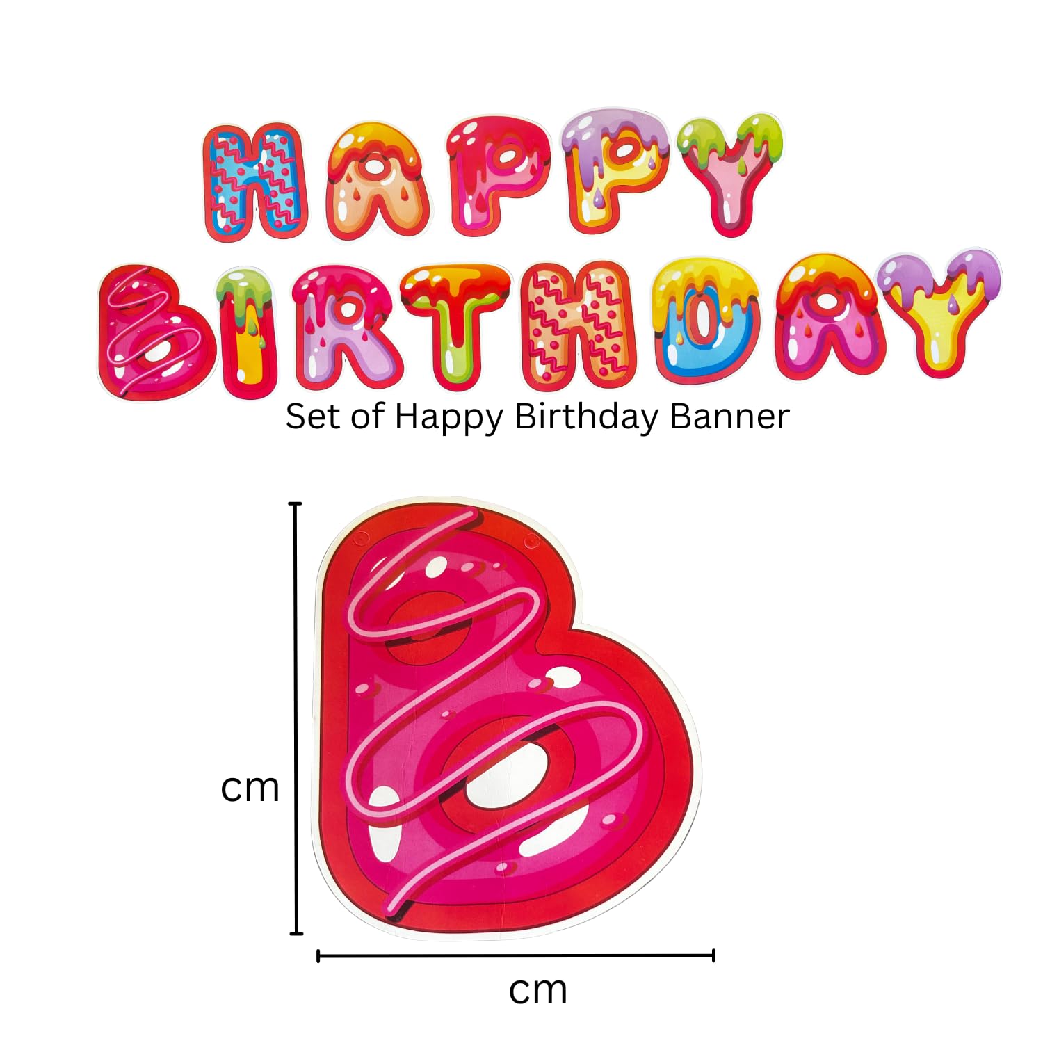 FI - FLICK IN 15Pcs Happy Birthday Candyland Theme Party Decoration Set Cutouts Props Banner(Cardstock) Ice Cream Donut Theme Birthday Decoration Items(Pack of 15) 2