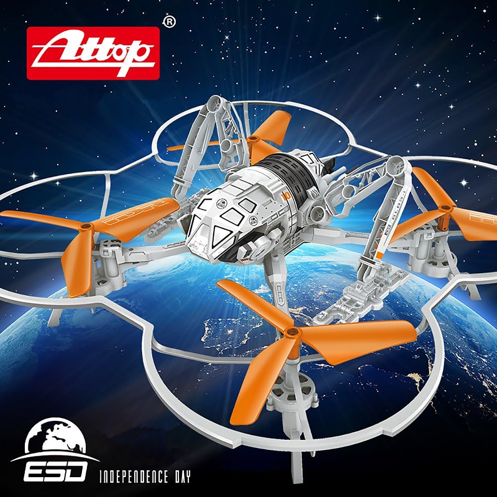 ATTOP Exclusively Licensed Independence Day Remote Control Drone RC Quadcopter w HD Camera, Multi Flying Directions, 360 Degree Flips, Long Flight Distance and time, Light Weight, Great Fun