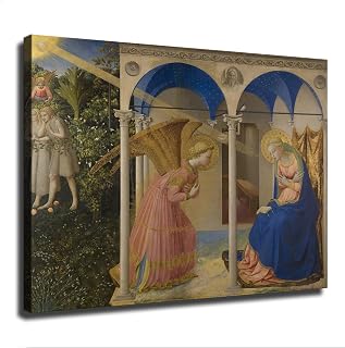 The Annunciation By Fra Angelico Poster Canvas Wall Art Painting Print Painting Suitable for Bedroom Dormitory Living Room and Other Wall Decoration (12×16inch_Framed)