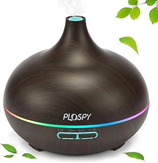PLOSPY Essential Oil Diffusers, 550ml Cool Mist Ultrasonic Humidifier, Waterless Auto Off, Aromatherapy Diffuser with 4 Ti Price In India