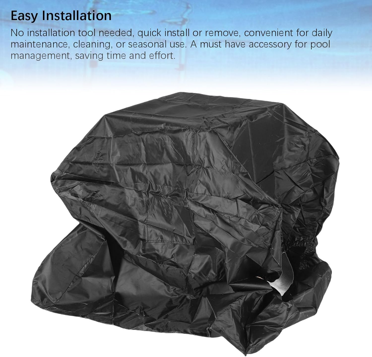 Zerodis Pool Heater Cover for Outside Unit, 420D Oxford Fabric, , Silver Coated Black, Winter Swimming Pool Heat Pump Cover