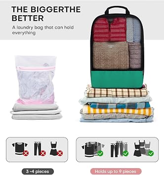 SDGFUI 4 Set/6 Set/8 Set Compression Packing Cubes for Travel, Travel Luggage Cubes Compression, Green, 4 Set