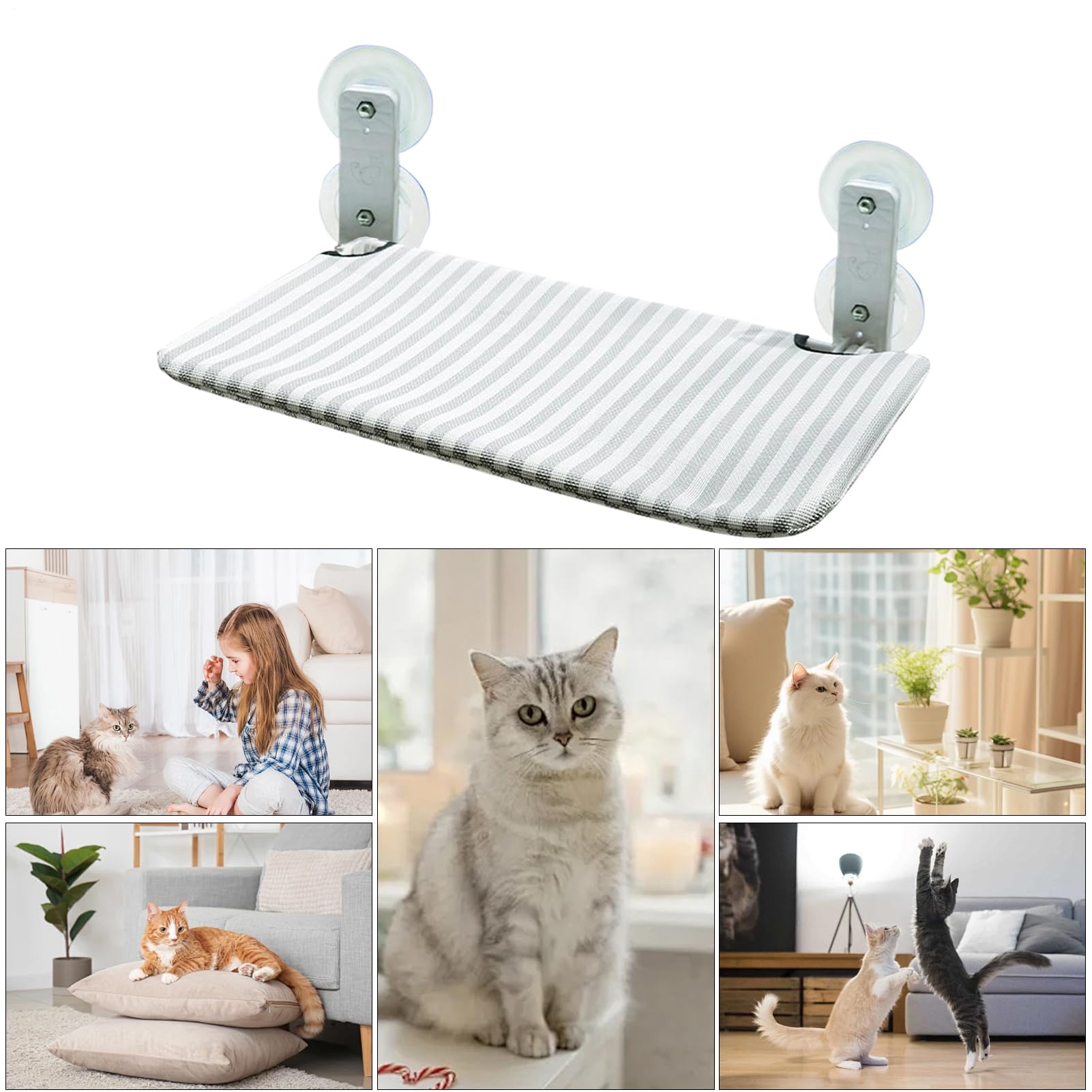 Amaca per Gatti da Finestra Amaca Senza Corda Per Finestra Con Cuscino | Lounge Con Ventose Per Interno Esterno Balcone Patio