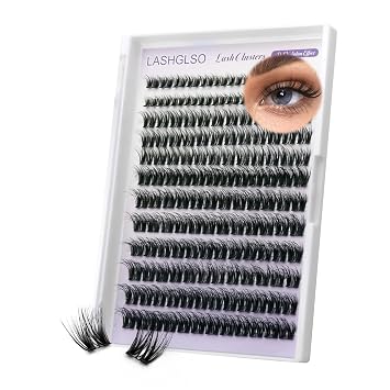 3D Fluffy Volume Cluster Lashes - Self-Adhesive Eyelash Extensions, No Glue Needed, 120 Clusters per Set, Thick & Doll-Like Effect for Dramatic Eyes Purple