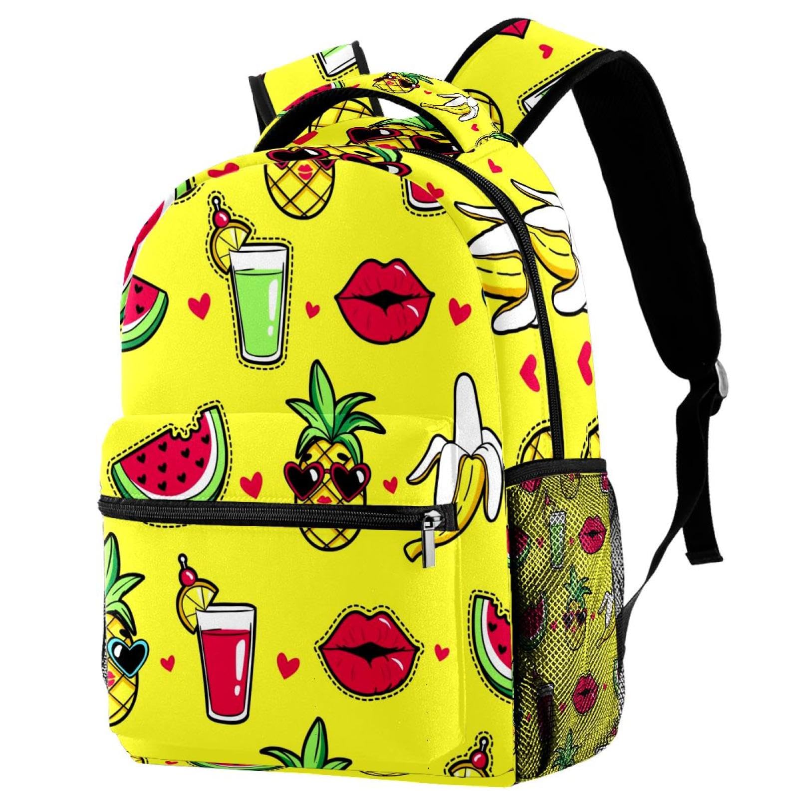 Sac à dos d'école multicolore imprimé pastèque, cadeau idéal ado
