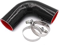 Vista 8 de Acoplador de codo de 90 grados de 4 capas de manguera de silicona de 1.5 pulgadas (38 mm) con abrazaderas de perno en T para tubo de admisión