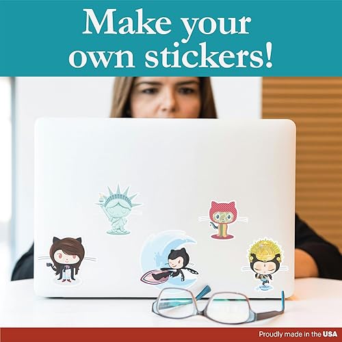 Miniatura 2 de Premium Label Supply Papel adhesivo blanco, sin ranura trasera, 8.5 x 11 pulgadas, compatible con láserinyección de tinta, 1 por hoja, 100 hojas