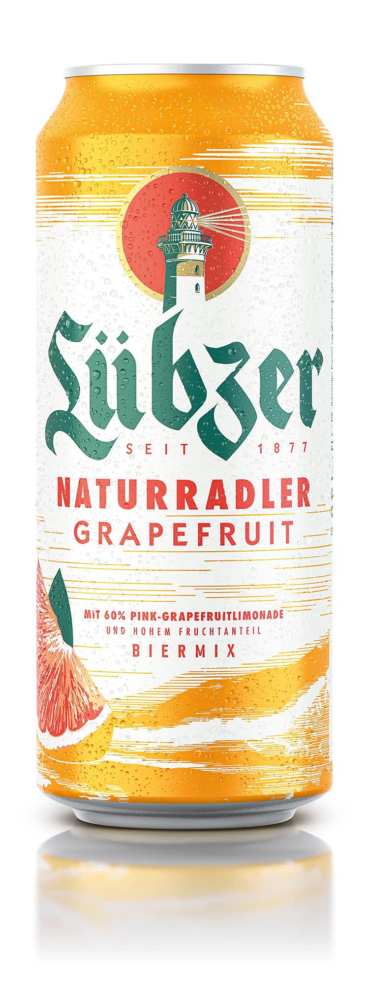 Lübzer Naturradler Grapefruit, Radler Dose (24 x 0,5 L), Dosenbier Biermischgetränk - Alster - Bier