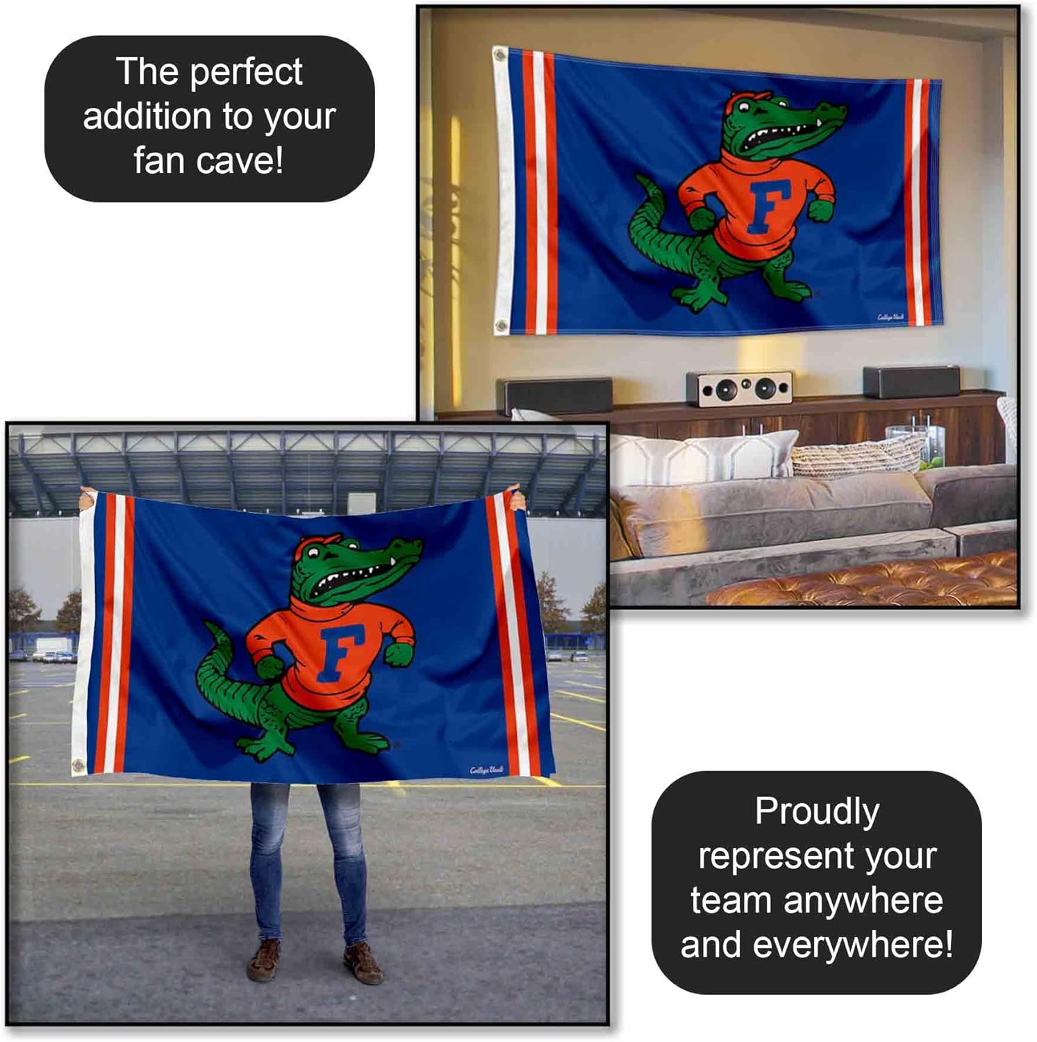 College Flags & Banners Co. Florida Gators Vintage Retro Throwback 3x5 Banner Flag