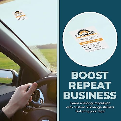 Miniatura 5 de Calcomanías personalizadas para cambio de aceite con tu logotipo, calcomanías personalizadas para ventana de cambio de aceite (15-5000 calcomanías)