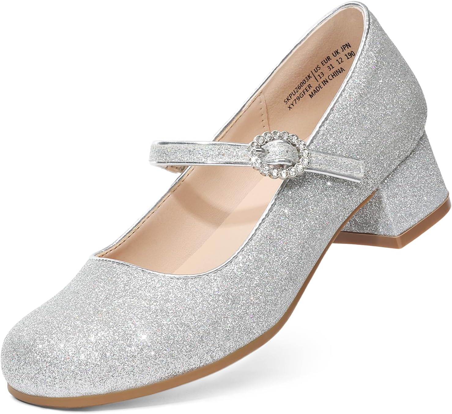 DREAM PAIRS Girls Dress Shoes Mary Jane Low Heels Flower Wedding Party Pump Prom Footwear for Little/Big Kids