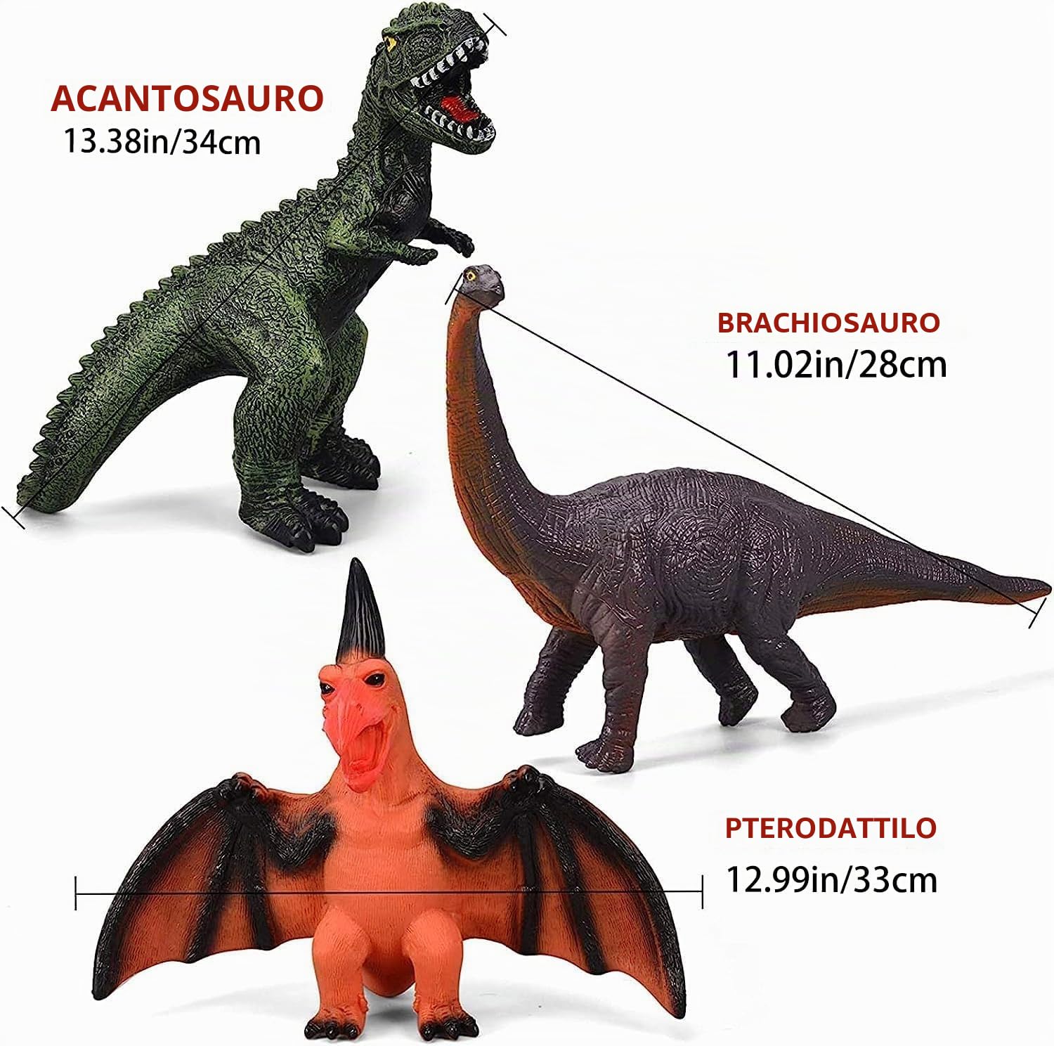 Set di 6 giocattoli morbidi: Velociraptor, T-Rex e Triceratops, perfetti per gli amanti dei dinosauri e le feste a tema