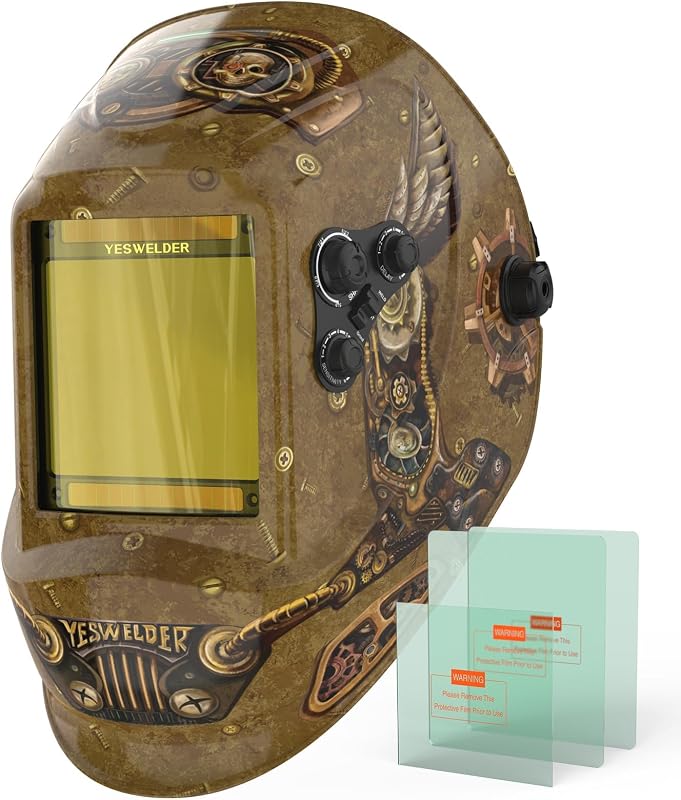 Auto Darkening Welding Helmet, Large View, LYG-M800H-ST | 1/1/1/1 True Color, 4 arc sensors, 1/30000s response, shade 3/5-9/9-13 for WELD/CUT/GRIND, blue light blocking lens