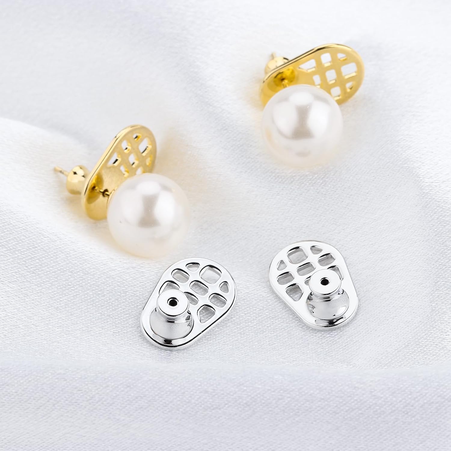 Earring Backs for Droopy Ears-2 Pairs Large Earring Lifters Backs for Heavy Earrings and 1 Pairs Silicone Earrings Backs Replacements for Studs, Tight Lifter Backers for Heavy Earrings Multi-Color