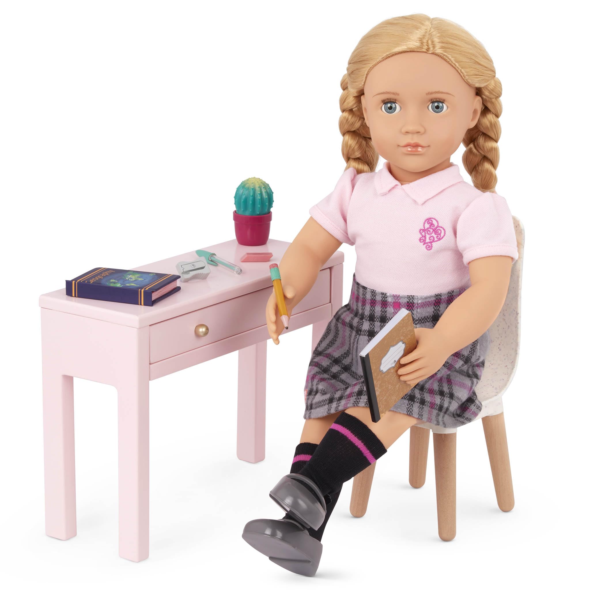 Our Generation - Set da ufficio OG Working Wonder - Mobili per la casa delle bambole - Set di scrivania e sedia per la casa - Accessori per bambole da 46 cm - Giocattolo per bambini dai 3 anni in su