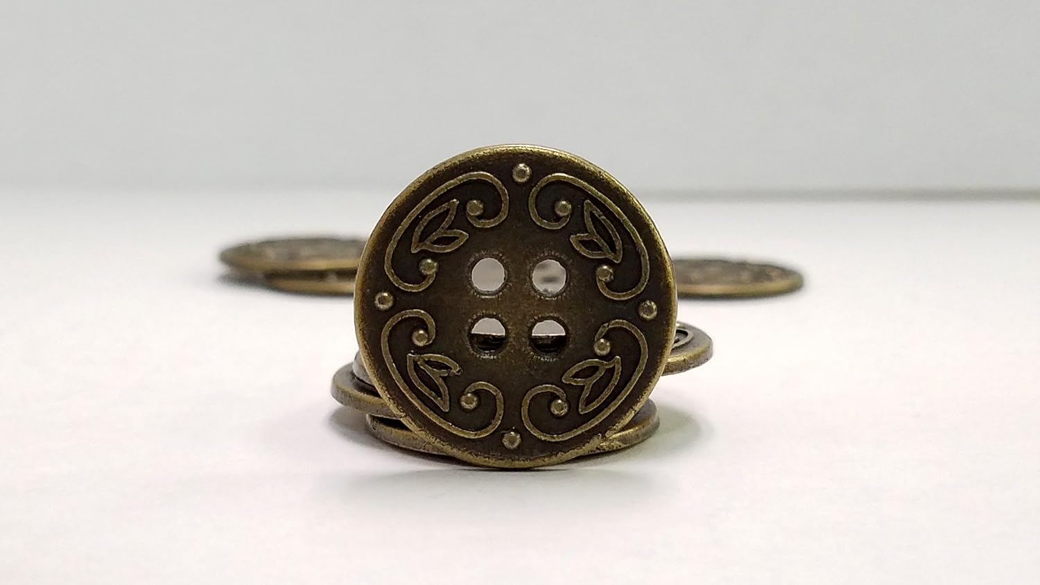Metal Line Button Amazon.com: Fashionable Pattern Metal Buttons Antique Brass 11mm (3/8 ...