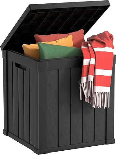 Miniatura 14 de Caja para Terraza de Resina Impermeable de 80 Galones, Resistente a los Rayos UV, Almacenamiento al Aire Libre para Jardín, Patio, Porche, Paquetes,