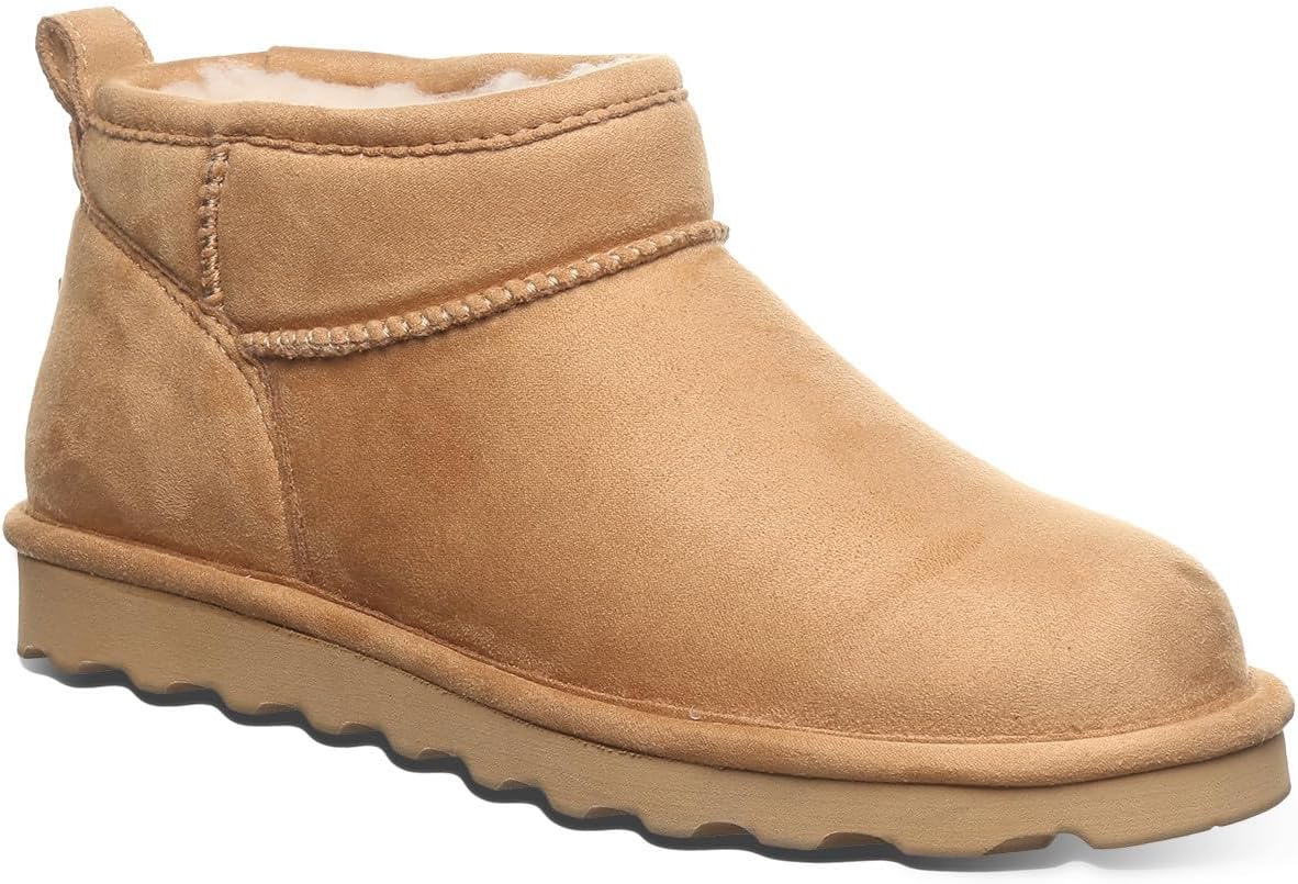 BEARPAW Women's Shorty Vegan Iced Coffee Size 9 | Women's Ankle Boot | Slip On Boot | Comfortable Winter Boot