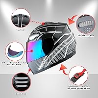 Vista 61 de WOW Casco completo para motocicleta, Bicicleta BMX MX para niños, S