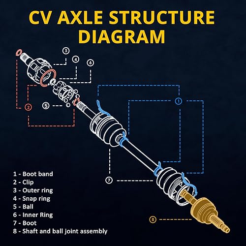 Miniatura 6 de AUTOCLUB Reemplazo del eje del eje CV del lado del conductor delantero para Town & Country Grand Caravan Routan - 60-3553