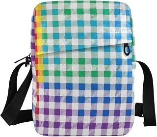 Colorful Check Pattern men's messenger bag Vegan Leather Small Crossbody Bags For Women Travel Woman Shoulder Handbags