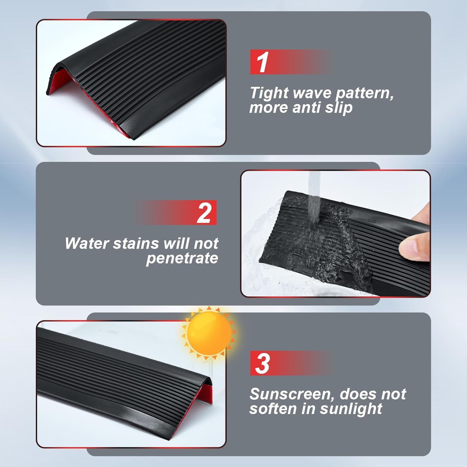 Huwena 2 Pcs Rubber L-Type 84" Stair Nosing Cuttable Windows Sill Protector Rubber Anti Scracting from Dog Cats for Home Furniture Countertop Edge Protection