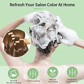 Hair Dye Shampoo, Leorx 3 In 1 Brown Color Shampoo Hair Dye For Refresh Hair Instant Herbal Coloring Shampoo For Women&Men - Tintes Para El Cabello Profesional - 16.9 oz