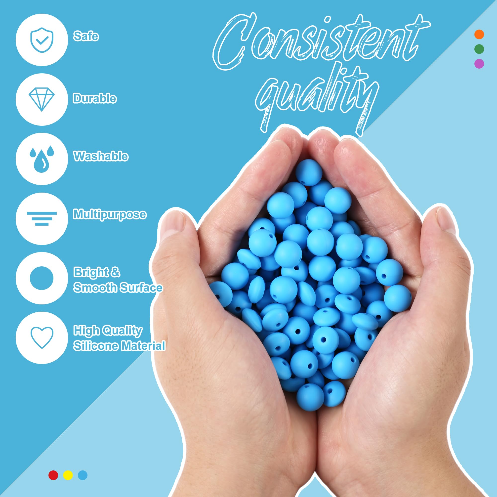 AYWFEY Lot De 100 Perles En Silicone De 12 Mm En Vrac - 20