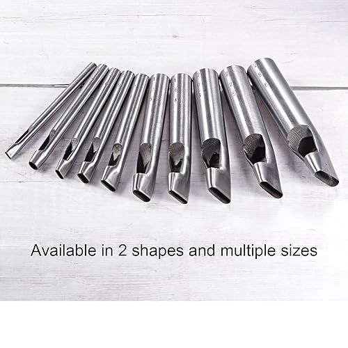 Miniatura 5 de HARFINGTON Perforadora de agujero ovalada 0.157x0.236 in de cuero hueco cortador troquelado para banda de reloj de correa de trabajo de artesanía en